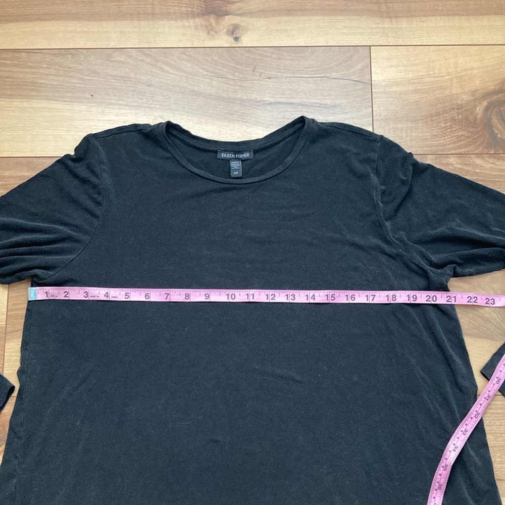 Eileen Fisher Black Long Sleeve Tencel Shirt - Picture 3 of 6